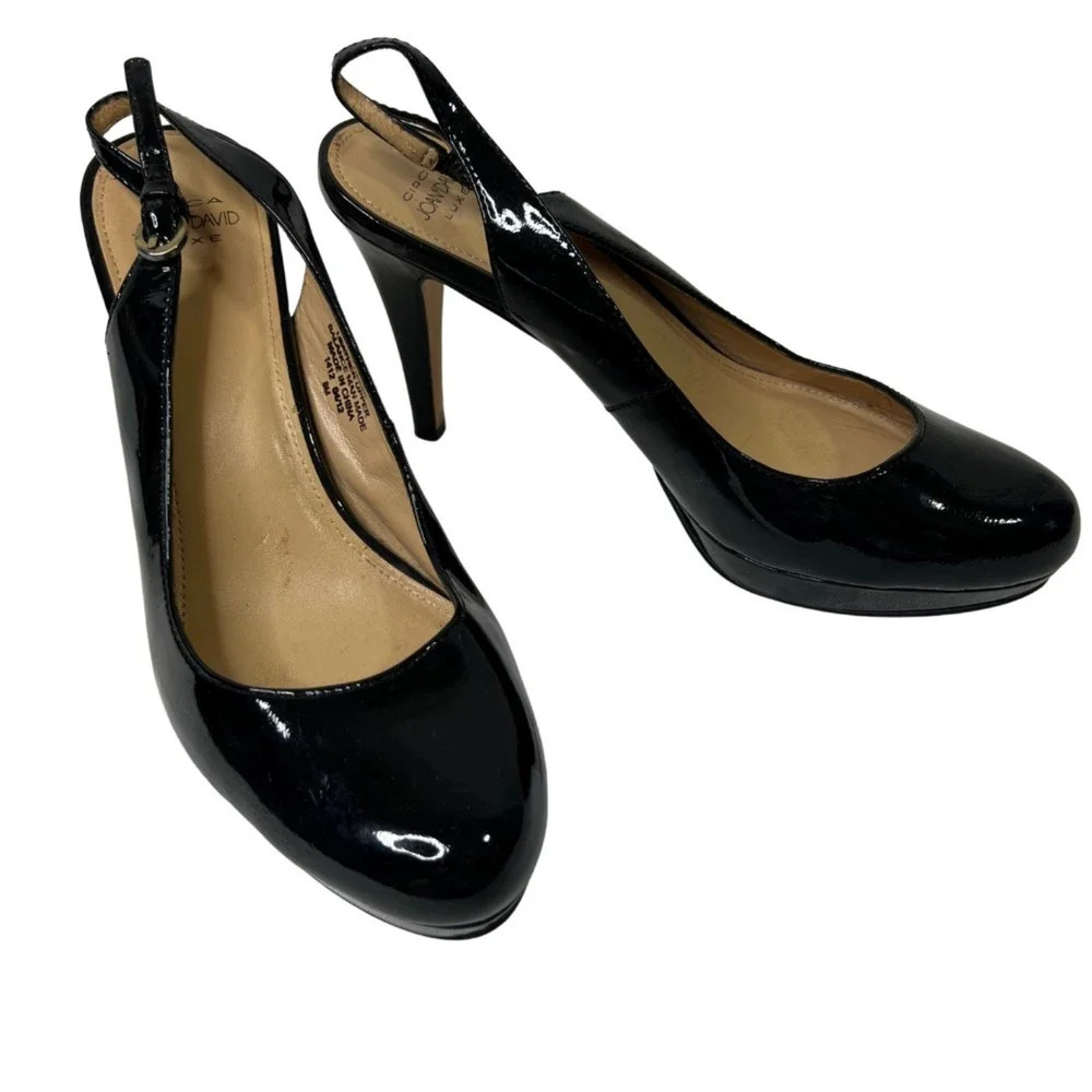 Circa Joan & David Luxe Patent Leather Slingback Heels Classic Dressy Work 8M